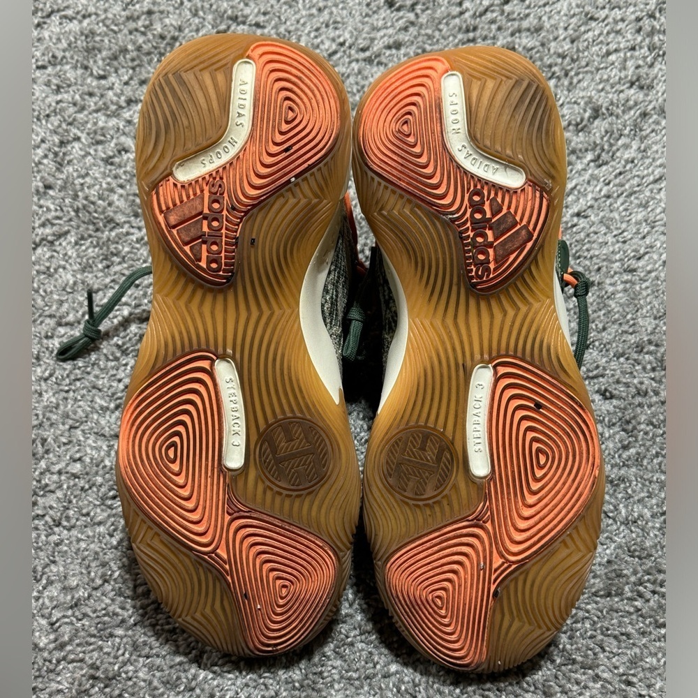 Adidas Harden Stepback 3 US Size 9 Green Oxide Beam Orange Off White GZ7240 - Picture 3 of 8